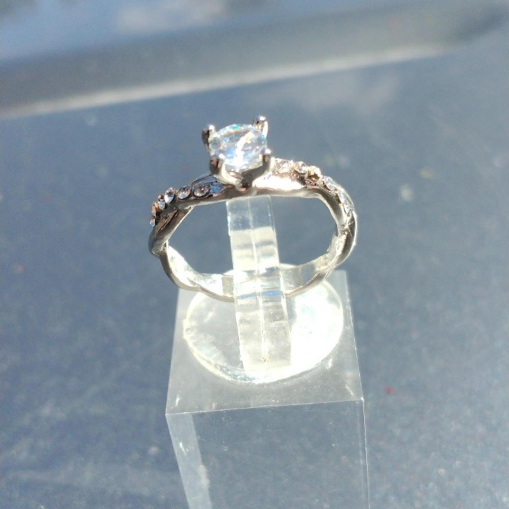 Infinity and cubic zirconia engagement ring
